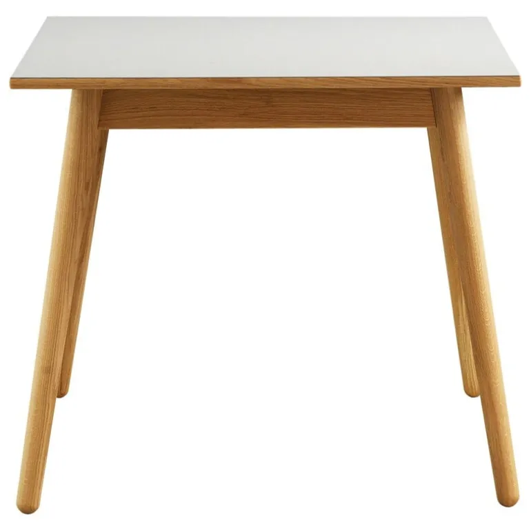 FDB Møbler C35A dining table, 82 x 82 cm, oak - light grey linoleum