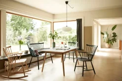 FDB Møbler C35B dining table, 160 x 82 cm, oak - light grey linoleum