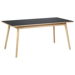 FDB Møbler C35B dining table, 160 x 82 cm, oak - black linoleum