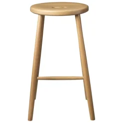 FDB Møbler J27C counter stool, 65 cm, lacquered oak