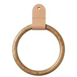 FDB Møbler Q4 Allé scarf ring, oak - natural leather