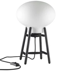 FDB Møbler U4 Hiti table lamp, black oak - opal glass