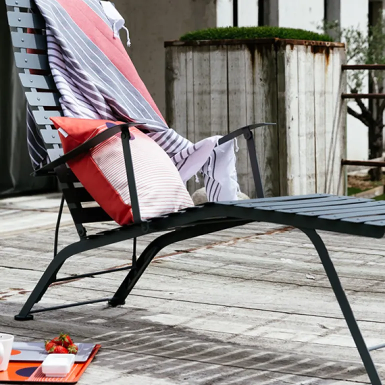 Fermob Bistro Metal chaise longue, anthracite
