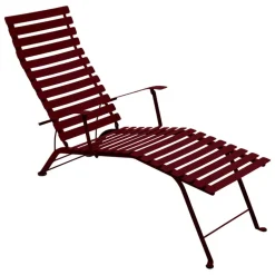 Fermob Bistro Metal chaise longue, black cherry