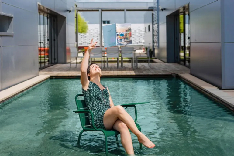 Fermob Luxembourg low armchair, cedar green