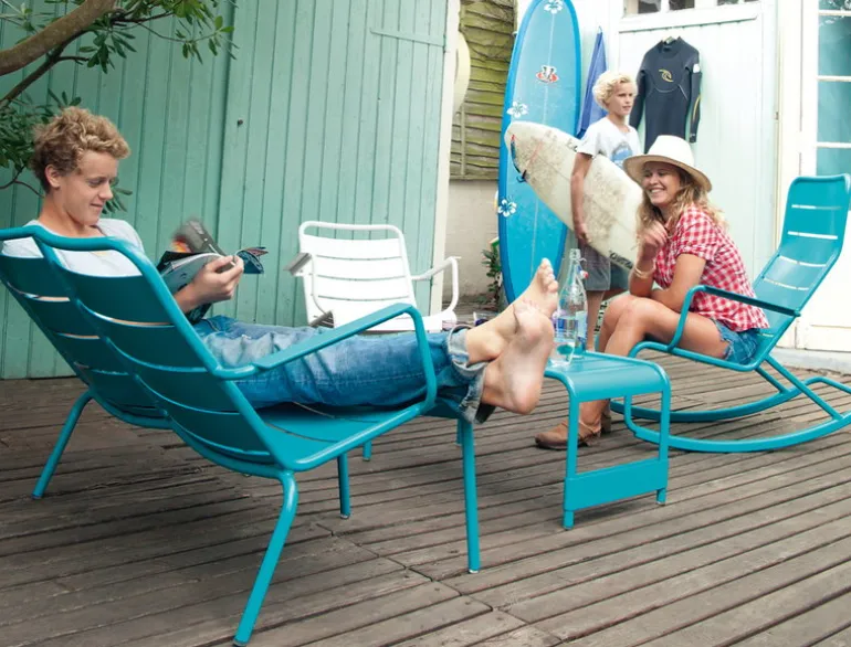 Fermob Luxembourg low armchair, cotton white