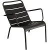 Fermob Luxembourg low armchair, liquorice