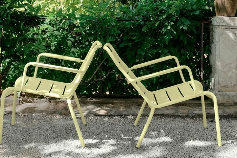 Fermob Luxembourg low armchair, liquorice