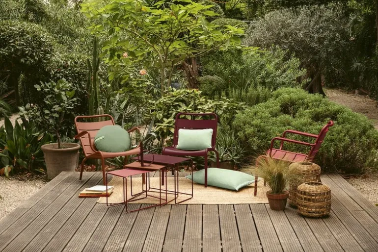 Fermob Luxembourg low armchair, liquorice