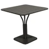Fermob Luxembourg table, 80 x 80 cm, with pedestal, liquorice