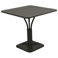 Fermob Luxembourg table, 80 x 80 cm, with pedestal, liquorice