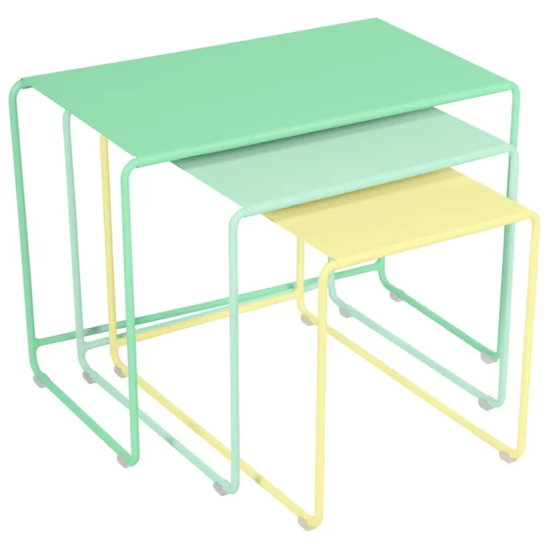 Fermob Oulala nesting table, set of 3, sorbet