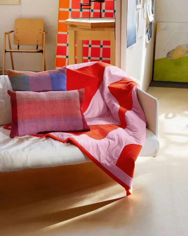 Finarte Maininki bedspread, pink - red