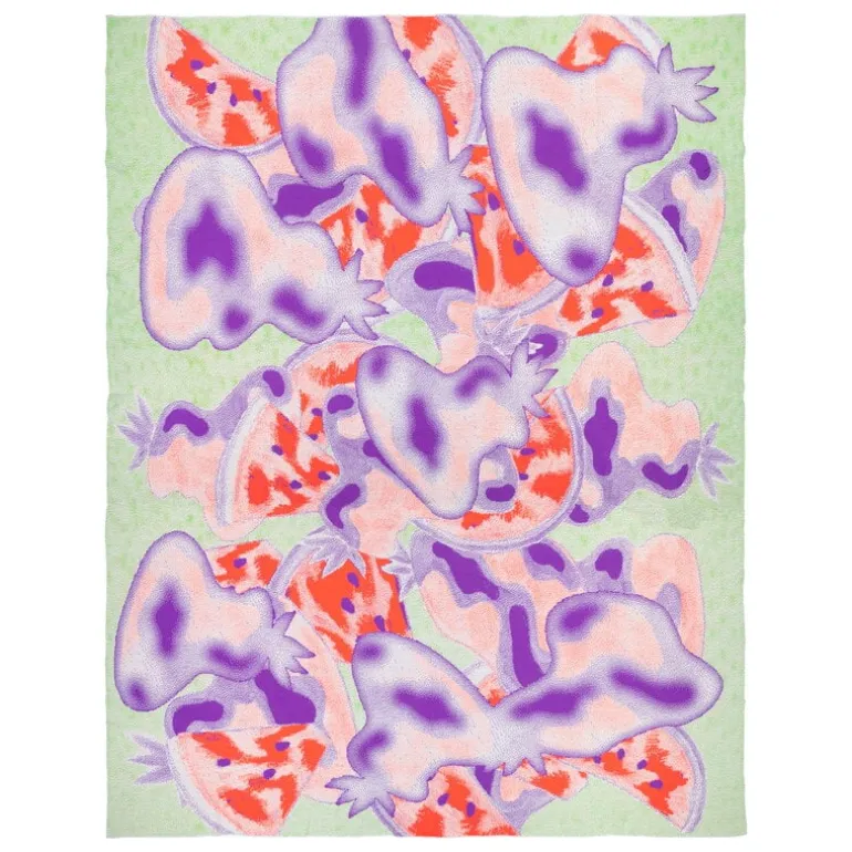 Finarte Tutti Frutti throw, 135 x 190 cm, green