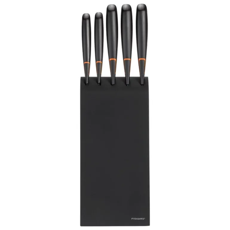 Fiskars Edge knife block with 5 knives