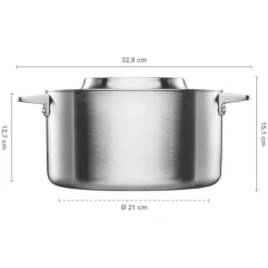 Fiskars Norden steel casserole, 5 L, uncoated