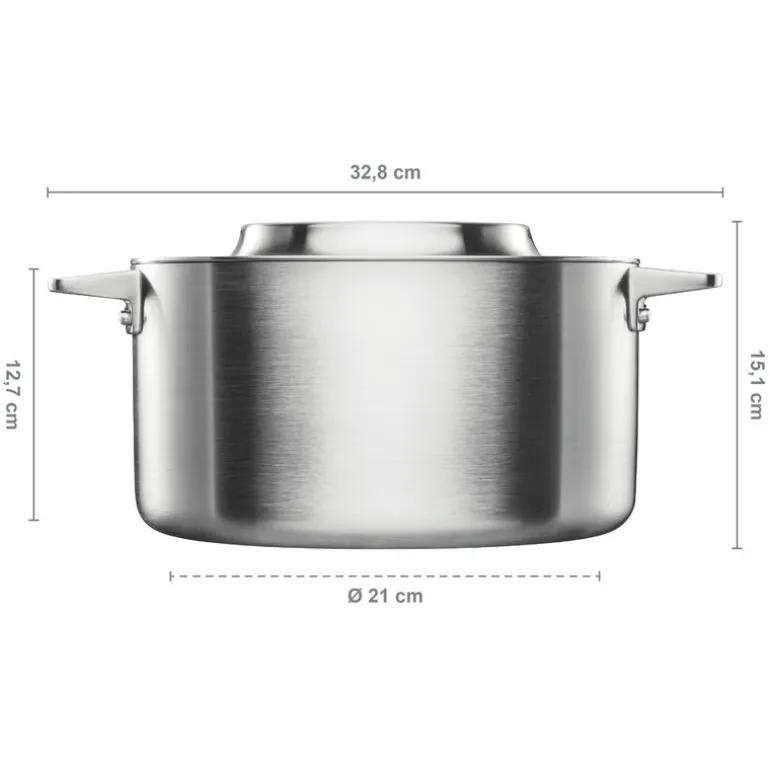 Fiskars Norden steel casserole, 5 L, uncoated