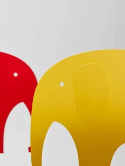 Flensted Mobiles Elephant Party mobile, red - blue - yellow