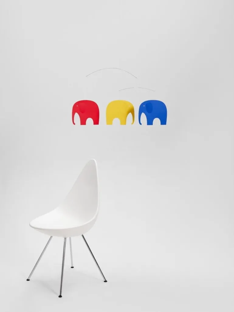 Flensted Mobiles Elephant Party mobile, red - blue - yellow