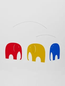 Flensted Mobiles Elephant Party mobile, red - blue - yellow