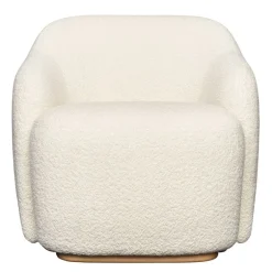 Fogia Barba club chair, lacquered beech - Ivory 001 Karakorum