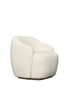 Fogia Barba club chair, lacquered beech - Ivory 001 Karakorum