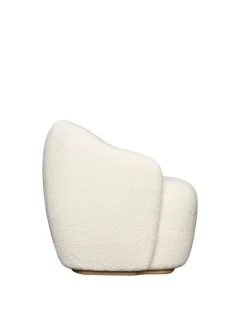 Fogia Barba club chair, lacquered beech - Ivory 001 Karakorum