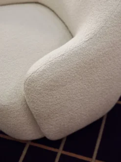 Fogia Barba club chair, lacquered beech - Ivory 001 Karakorum