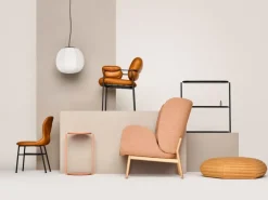 Fogia Bollo chair, cognac leather - black