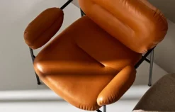 Fogia Bollo chair, cognac leather - black