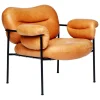 Fogia Bollo lounge chair, cognac leather - black