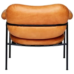 Fogia Bollo lounge chair, cognac leather - black