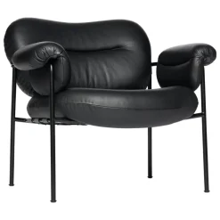Fogia Bollo lounge chair, black leather - black