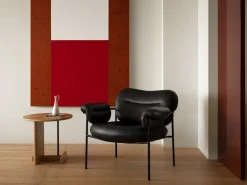 Fogia Bollo lounge chair, black leather - black