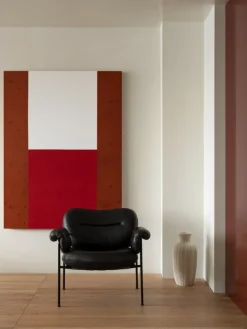 Fogia Bollo lounge chair, black leather - black