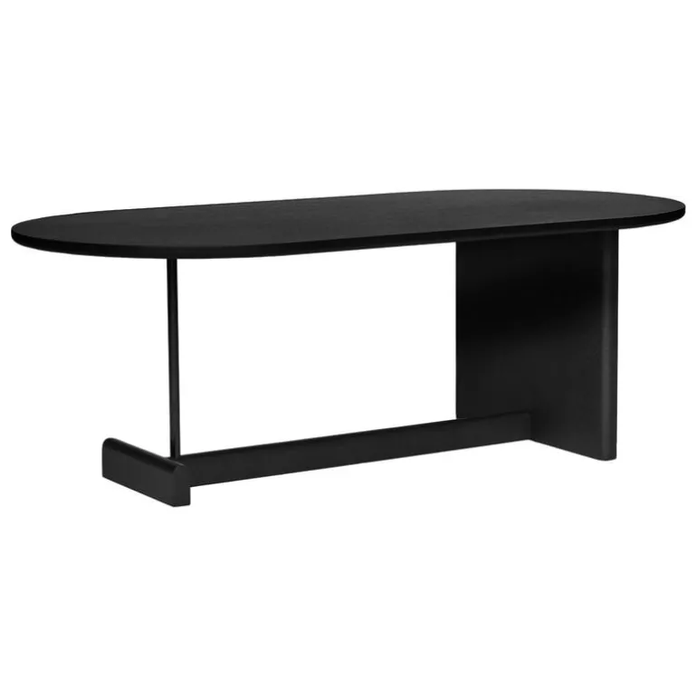 Fogia Koku coffee table, oval, black oak
