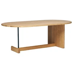 Fogia Koku coffee table, oval, lacquered oak