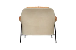 Fogia Lyra armchair, black steel - cognac leather