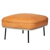Fogia Lyra ottoman, black steel - cognac leather