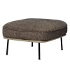 Fogia Lyra ottoman, black steel - brown Kvadrat Safire 0001