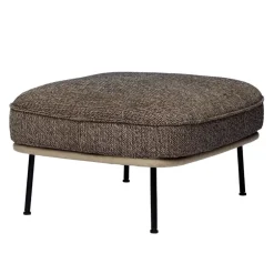 Fogia Lyra ottoman, black steel - brown Kvadrat Safire 0001