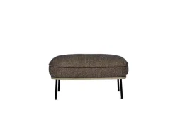 Fogia Lyra ottoman, black steel - brown Kvadrat Safire 0001
