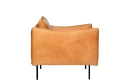 Fogia Tiki armchair, large, black steel - cognac leather