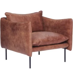 Fogia Tiki armchair, large, black steel - vintage rangers leather