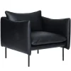 Fogia Tiki armchair, large, black steel - black Elmosoft leather