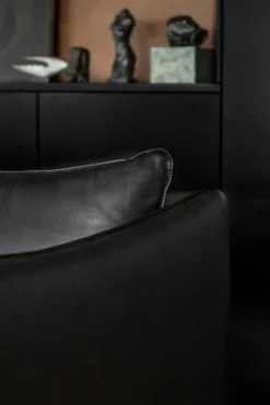 Fogia Tiki armchair, large, black steel - black Elmosoft leather