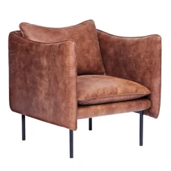 Fogia Tiki armchair, small, black steel - vintage rangers leather