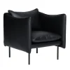 Fogia Tiki armchair, small, black steel - black Elmosoft leather