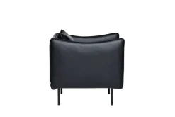 Fogia Tiki armchair, small, black steel - black Elmosoft leather