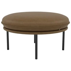 Fogia Tiki ottoman, anniversary edition, black steel - vintage tabacco